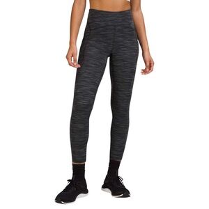 Lululemon Power Thru High Rise Legging / Tight 25" Black & White Sz 6